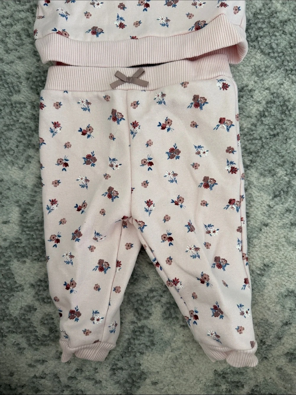 Baby Calvin Klein Light Pink Floral Hoodie & Joggers Set